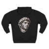 20260921164022-1f1b5db2-3c17-694a-8d0c-46945e81039b.png Crimson Renaissance Cyborg Statue Graphic Fleece Hoodie by VX MERCH