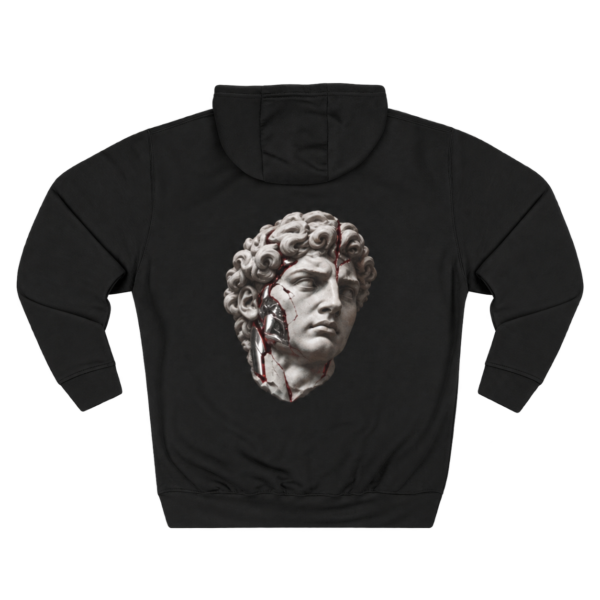 20260921164022-1f1b5db2-3c17-694a-8d0c-46945e81039b.png Crimson Renaissance Cyborg Statue Graphic Fleece Hoodie by VX MERCH