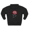 Crimson Bloom Minimal Rose Graphic Fleece Hoodie by VX MERCH