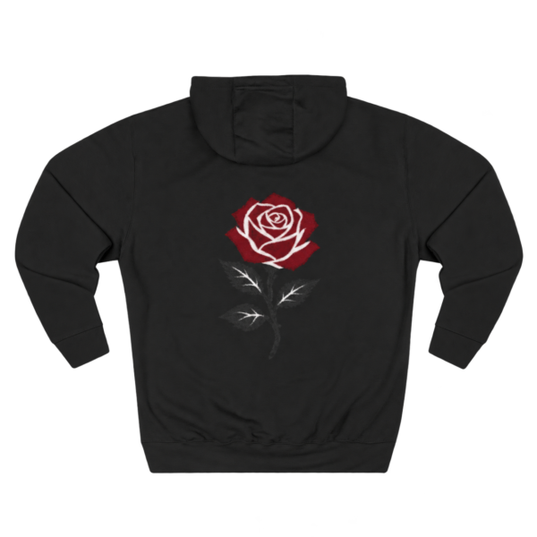 Crimson Bloom Minimal Rose Graphic Fleece Hoodie by VX MERCH