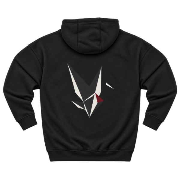 Fractured Instinct Geometric Fox Graphic Fleece Hoodie by VX MERCH