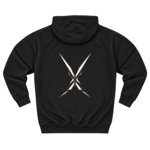 Crimson Cross Minimal X Graphic Fleece Hoodie by VX MERCH