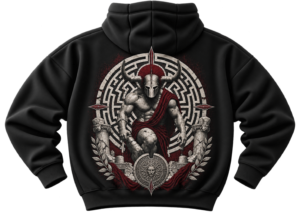 Labyrinth Guardian Mythology Graphic Fleece Hoodie by VX MERCH