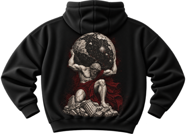 20260922180523-1f1b6b02-e7d2-6f84-9774-c6c44f3453c8.png Atlas Burden Mythology Graphic Fleece Hoodie by VX MERCH