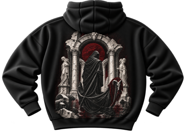 20260923080512-1f1b7258-0d41-6f34-9ef0-ba4a91a55b8b.png Crimson Gatekeeper Hoodie — Dark Mythology Streetwear by VX MERCH