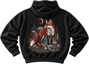 Crimson Moon Fox Hoodie — Nature Streetwear by VX MERCH