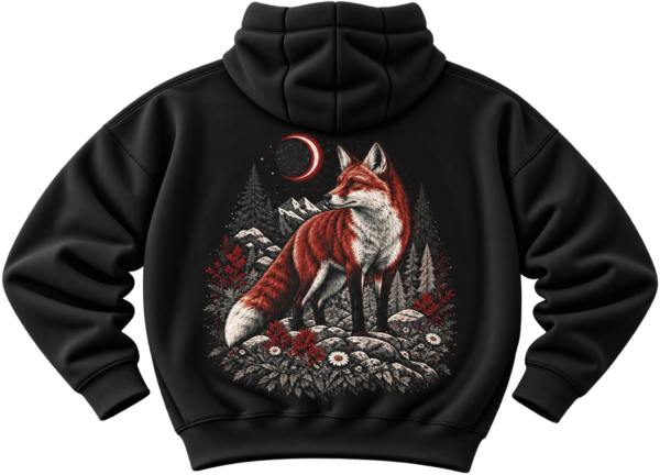 Crimson Moon Fox Hoodie — Nature Streetwear by VX MERCH