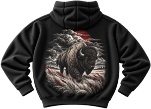 Mountain Bison Hoodie — Nature Streetwear by VX MERCH