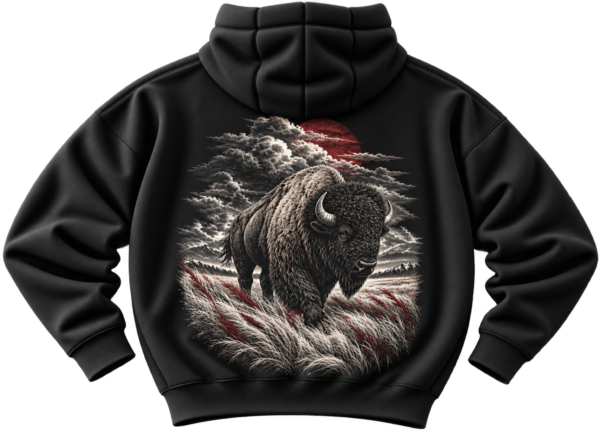Mountain Bison Hoodie — Nature Streetwear by VX MERCH