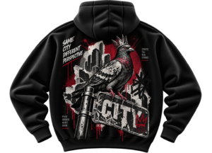 Street King Pigeon Hoodie — Urban Graphic Streetwear by VX MERCH