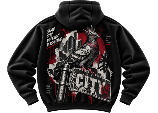 Street King Pigeon Hoodie — Urban Graphic Streetwear by VX MERCH