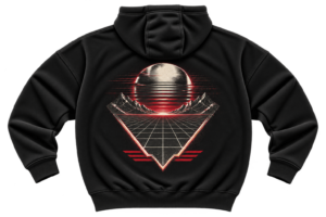 Retro Horizon Hoodie — Vintage Synthwave Graphic by VX MERCH