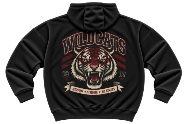 20260923165552-1f1b76fa-305d-6332-9e4d-825f4c6e4620.png Wildcats Heritage Hoodie — Vintage Tiger Athletic Graphic by VX MERCH
