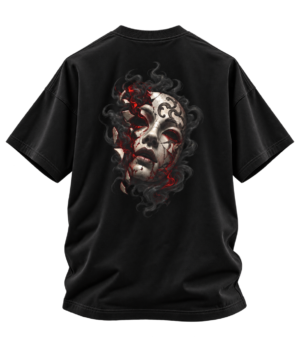 Crimson Oracle Boxy Tee — Oversized Black Dark Graphic T-Shirt by VX MERCH