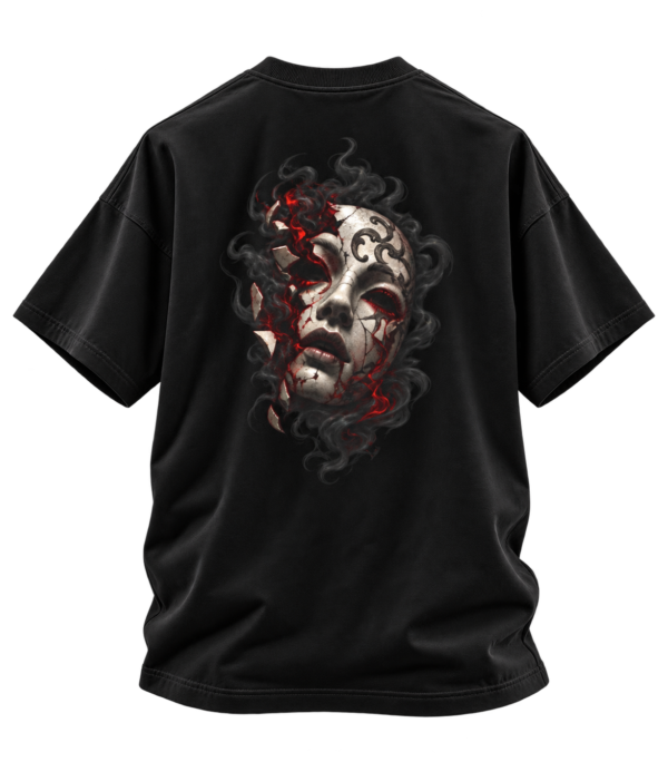 20260924090231-1f1b7f6a-cc3c-60b4-adcc-8e68d64f79cf.png Crimson Oracle Boxy Tee — Oversized Black Dark Graphic T-Shirt by VX MERCH