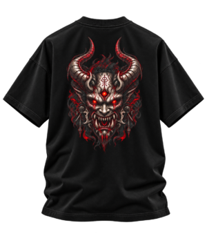 20260924094950-1f1b7fd4-8f86-654c-ba68-0a83d69fe41e.png Crimson Oni Boxy Tee — Oversized Black Japanese Demon Graphic T-Shirt by VX MERCH