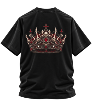Throne of Thorns — Oversized Black Gothic Crown Graphic Tee by VX MERCH