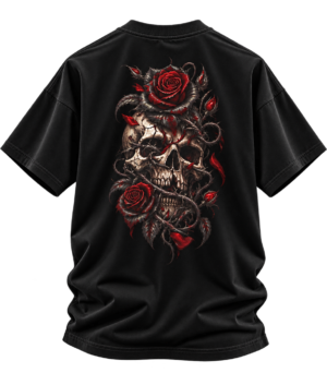 20260924104916-1f1b8059-6c78-6642-a733-e2ffb97f21f1.png Dead Roses — Oversized Black Skull & Rose Graphic Tee by VX MERCH