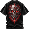 20260924141334-1f1b8222-1164-648e-87a7-b67f165b9222.png Red Circuit — Oversized Black Cyber Skull Graphic Tee by VX MERCH