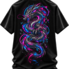 20260924142126-1f1b8233-a3db-6e64-8c6a-a23e9674b472.png Neon Wyrm — Oversized Black Cyber Dragon Graphic Tee by VX MERCH