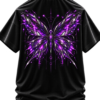 Violet Metamorphosis — Oversized Black Crystal Butterfly Graphic Tee by VX MERCH
