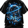 Edge of Infinity — Oversized Black Cosmic Explorer Graphic Tee by VX MERCH