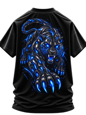 Apex Instinct — Oversized Black Electric Panther Graphic Tee by VX MERCH