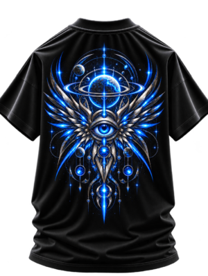 20260924152710-1f1b82c6-8b63-6704-86dc-a23e9674b472.png Cosmic Watcher — Oversized Black Celestial Eye Graphic Tee by VX MERCH