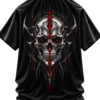 Iron Revenant — Oversized Black Metallic Skull Graphic Tee by VX MERCH
