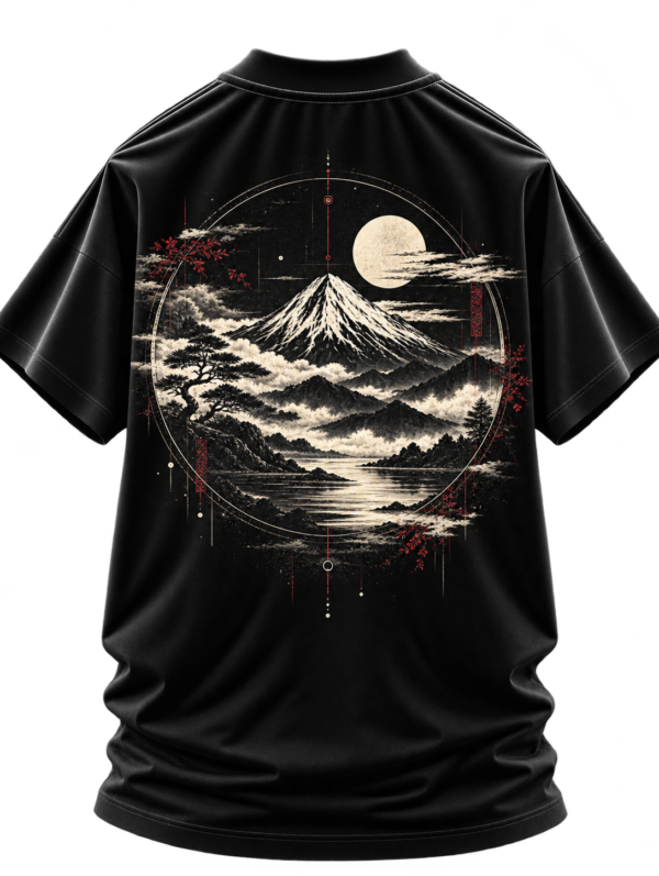 20260924155438-1f1b8303-f86d-6e20-a104-6ed44205c661.png Moonbound Summit — Oversized Black Mountain Graphic Tee by VX MERCH