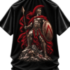 Last Spartan — Oversized Black Ancient Warrior Graphic Tee by VX MERCH
