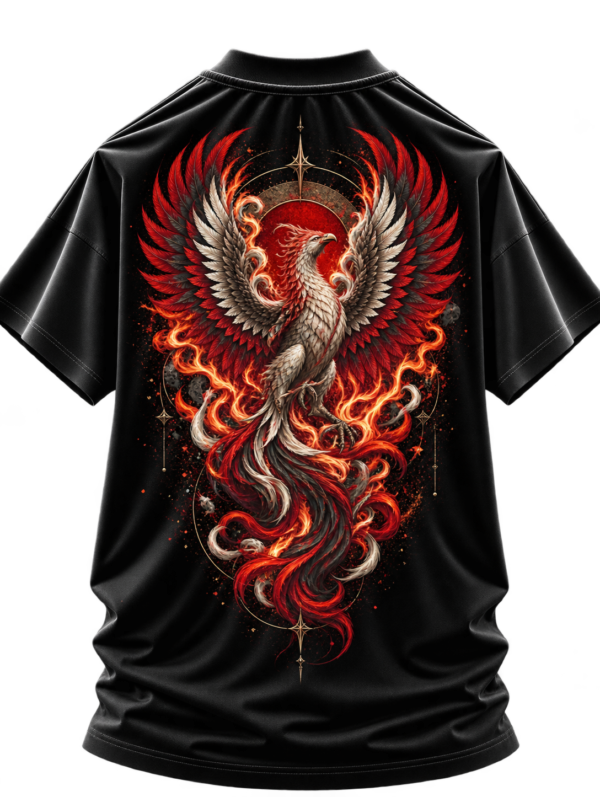Ash Reborn — Oversized Black Phoenix Graphic Tee by VX MERCH
