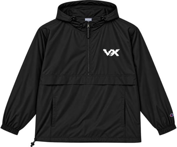 Packable Orange Anorak Jacket – Lightweight Hooded Windbreaker with Subtle VX Logo by VX MERCH