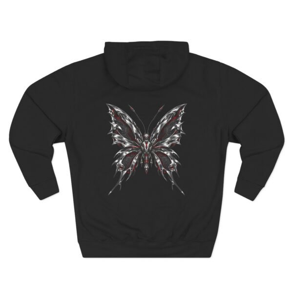 Crimson Metamorphosis Gothic Butterfly Graphic Fleece Hoodie by VX MERCH