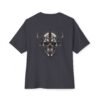 Iron Revenant — Oversized Black Metallic Skull Graphic Tee by VX MERCH