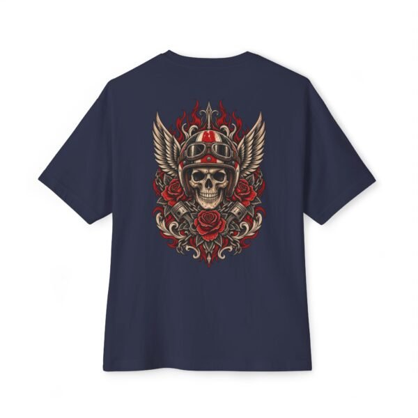 2863947337105219128_2048.jpeg Road Reaper Vintage Boxy Tee – Oversized Biker Skull Graphic T-Shirt