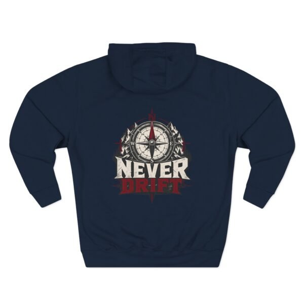 Never Drift Compass Graphic Fleece Hoodie by VX MERCH
