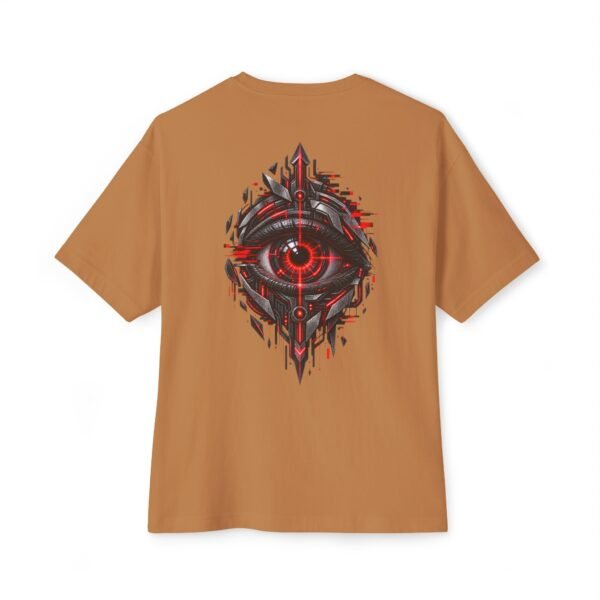 2947346097590686217_2048.jpeg Sentinel Eye — Oversized Black Red Cyber Graphic Tee by VX MERCH