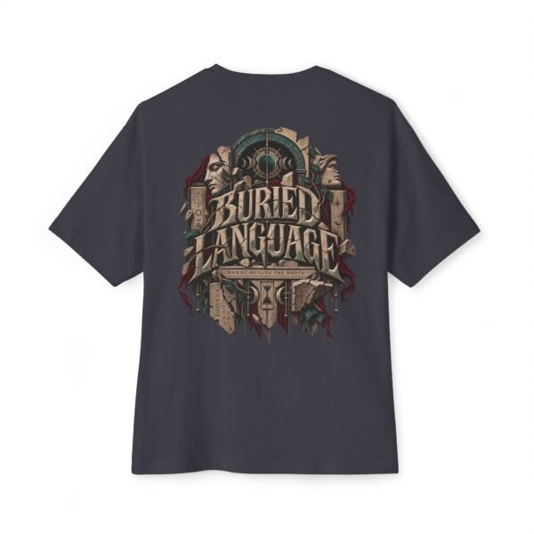 3608724190127108255_2048.jpeg Buried Language — Oversized Black Symbolic Graphic Tee by VX MERCH