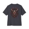 Crimson Oni Boxy Tee — Oversized Black Japanese Demon Graphic T-Shirt by VX MERCH