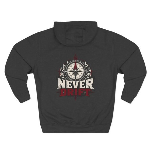 Never Drift Compass Graphic Fleece Hoodie by VX MERCH