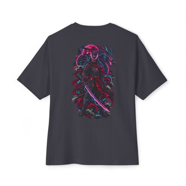 Neon Ronin — Oversized Black Cyber Samurai Graphic Tee by VX MERCH