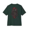 Crimson Warden Boxy Tee — Oversized Black Dark Fantasy Graphic T-Shirt by VX MERCH