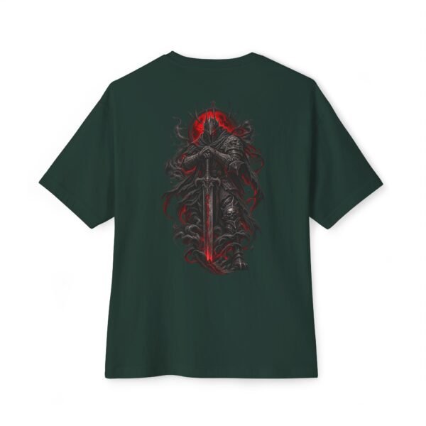 Crimson Warden Boxy Tee — Oversized Black Dark Fantasy Graphic T-Shirt by VX MERCH