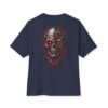 4155321426407010357_2048.jpeg Red Circuit — Oversized Black Cyber Skull Graphic Tee by VX MERCH