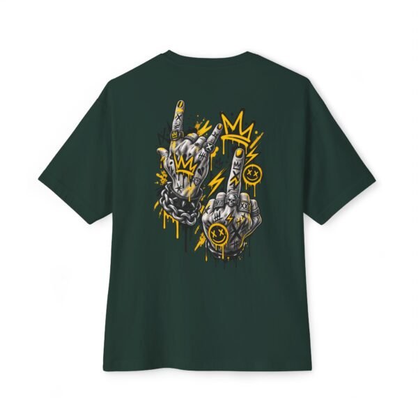 4264846574373257562_2048.jpeg Hands Up Boxy Tee – Oversized Graffiti Streetwear Graphic T-Shirt