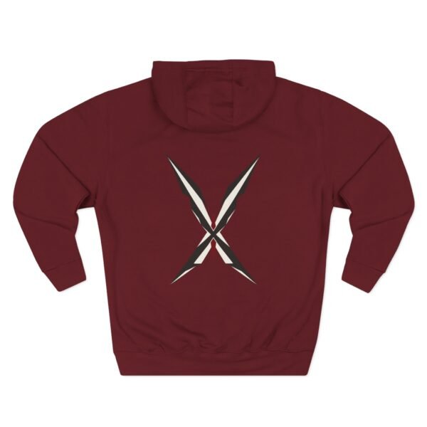 Crimson Cross Minimal X Graphic Fleece Hoodie by VX MERCH