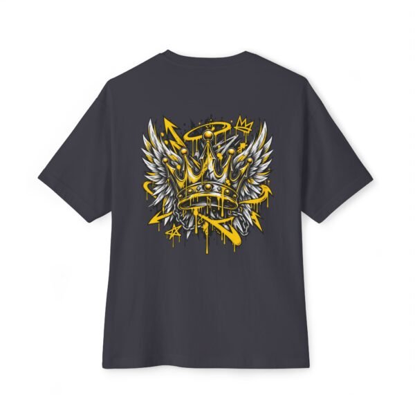 4490436003090272236_2048.jpeg Royal Wings Boxy Tee – Oversized Crown Graffiti Streetwear T-Shirt