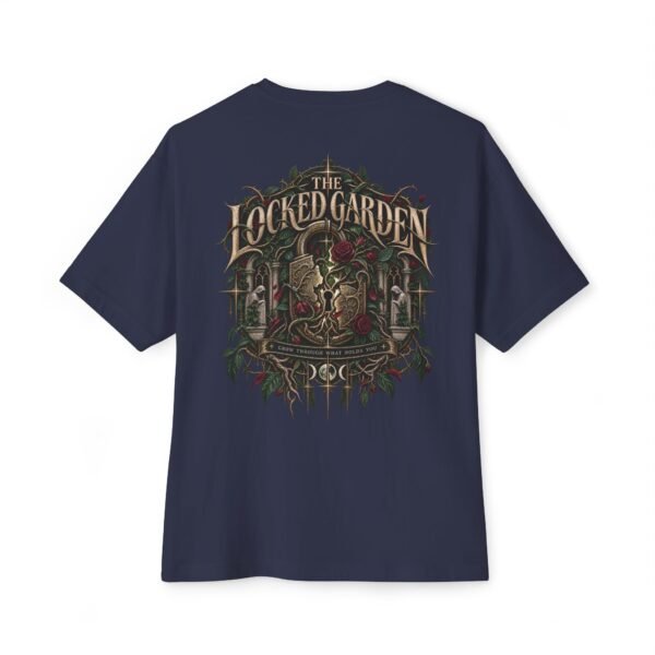 The Locked Garden — Oversized Black Botanical Graphic Tee by VX MERCH