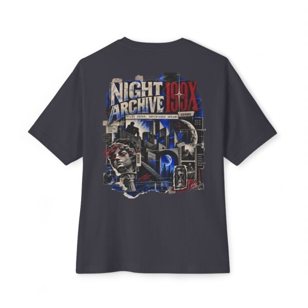 4606270118537892589_2048.jpeg Night Archive 199X — Oversized Black Retro-Future Graphic Tee by VX MERCH